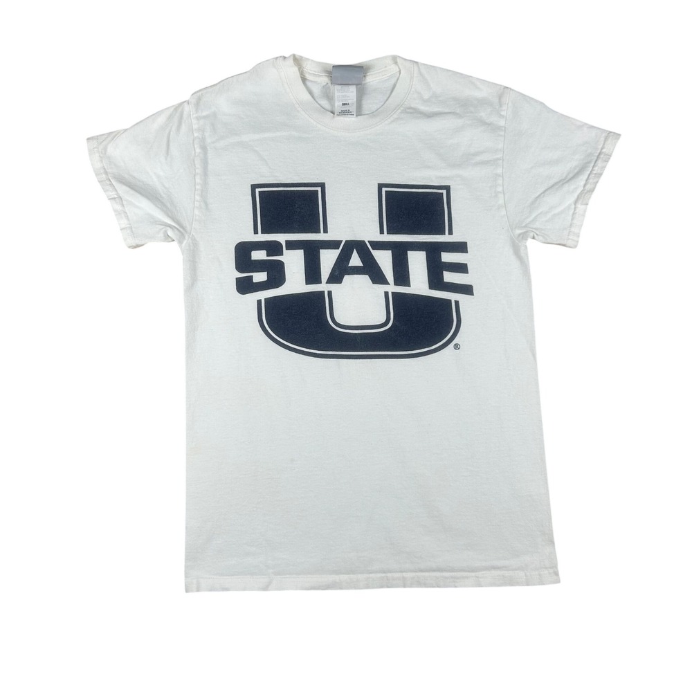 MV Sport Utah State University Aggies Graphic T-Shirt White Mens Small USU